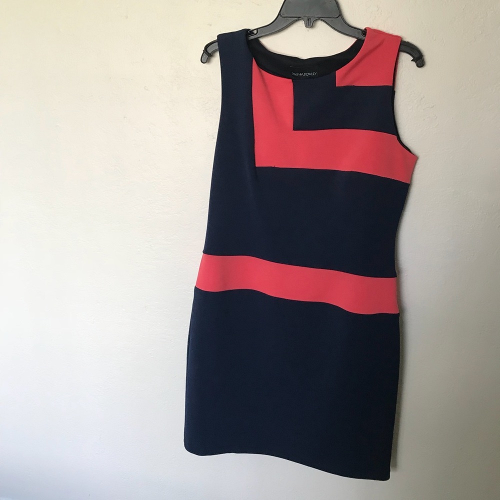 Dark blue and magenta dress